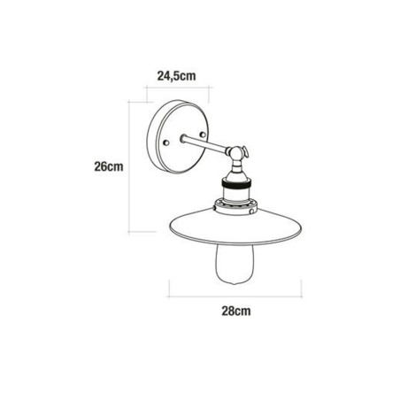 Applique da Parete EDM 32100 32100 Nero Metallo 60 W E27