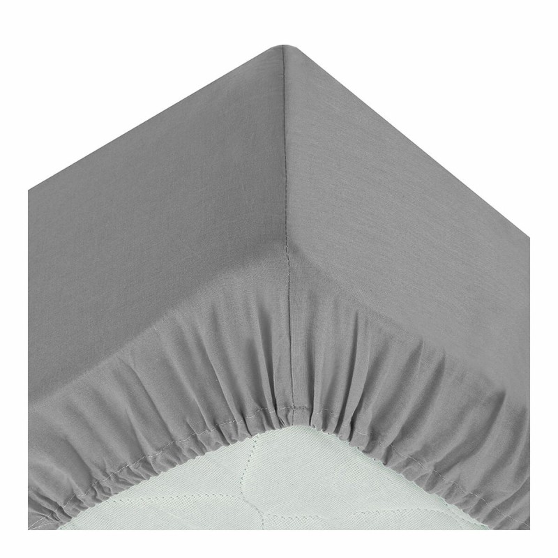 Lenzuolo con angoli aderenti Atmosphera Grigio (90 x 190 cm) Lenzuolo con angoli aderenti Atmosphera Grigio (90 x 190 cm)