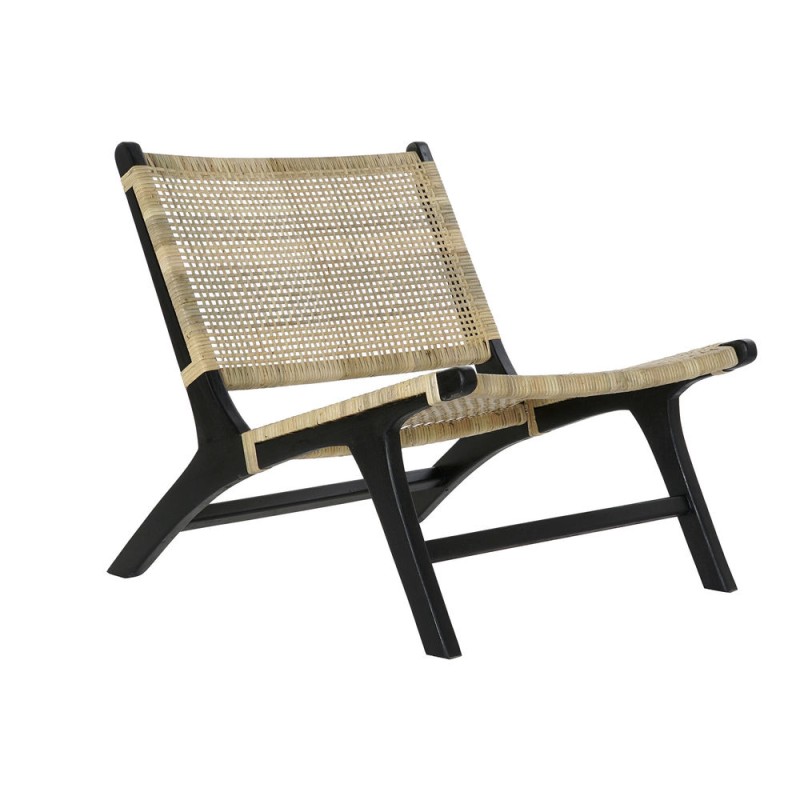 Poltrona DKD Home Decor Nero Naturale Legno Teca 65 x 78 x 68 cm Poltrona DKD Home Decor Nero Naturale Legno Teca 65 x 78 x 68 cm