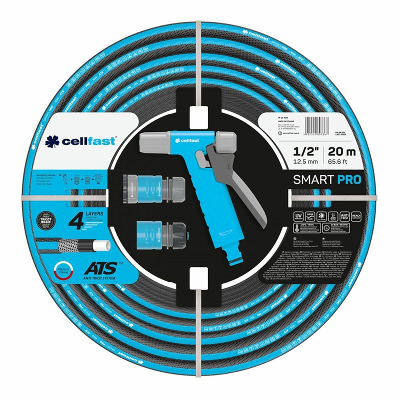 Set di Tubi flessibili con accessori Cellfast Smart Pro Ats PVC 20 m Ø 12,5 mm Set di Tubi flessibili con accessori Cellfast Smart Pro Ats PVC 20 m Ø 12,5 mm