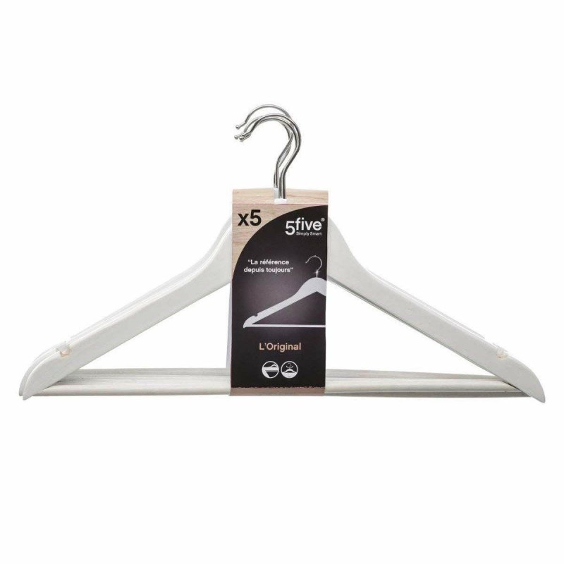 Set di Grucce 5five Simply Smart Bianco Metallo 44,5 x 23,5 x 1,5 cm (5 Unità) Set di Grucce 5five Simply Smart Bianco Metallo 44,5 x 23,5 x 1,5 cm (5 Unità)