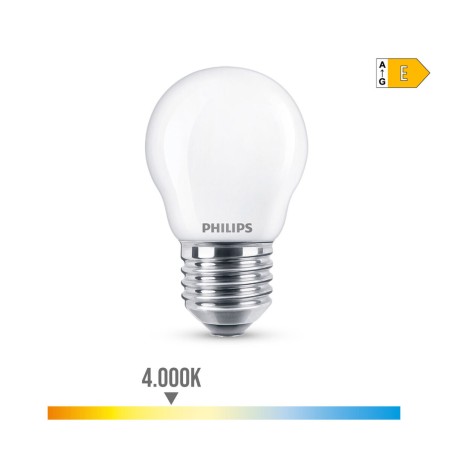 Lampadina LED Philips Sferico E 6,5 W E27 806 lm 4,5 x 7,8 cm (4000 K)