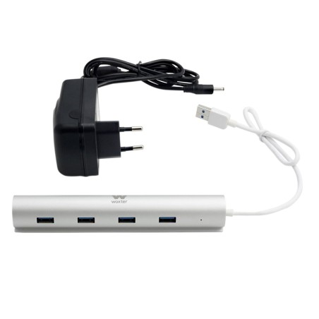 Hub USB Woxter PE26-142 Bianco Argentato Alluminio (1 Unità)