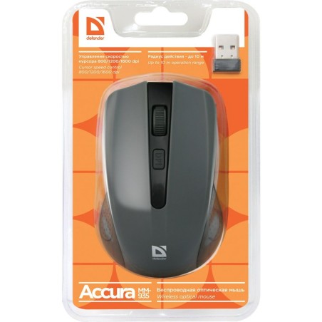 Mouse senza Fili Defender MM-935 Grigio