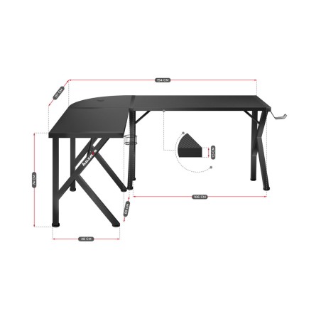Scrivania Gaming Huzaro Hero 6.3 Nero Acciaio Fibra di carbonio 154 x 74 x 117 cm