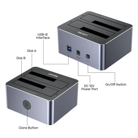 Base di ricarica Unitek Y-3026GY01-EU