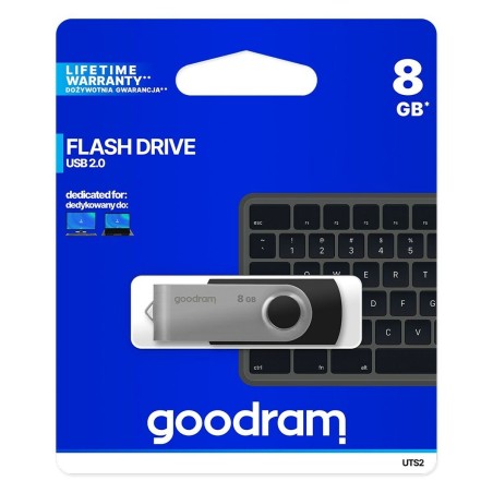 Memoria USB GoodRam UTS2 USB 2.0 Nero Argentato 8 GB (1 Unità)