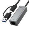 Adattatore USB-C con Ethernet Unitek U1313C Grigio 30 cm