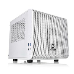 Case computer desktop Mini ITX THERMALTAKE Core V1 Snow Edition Bianco