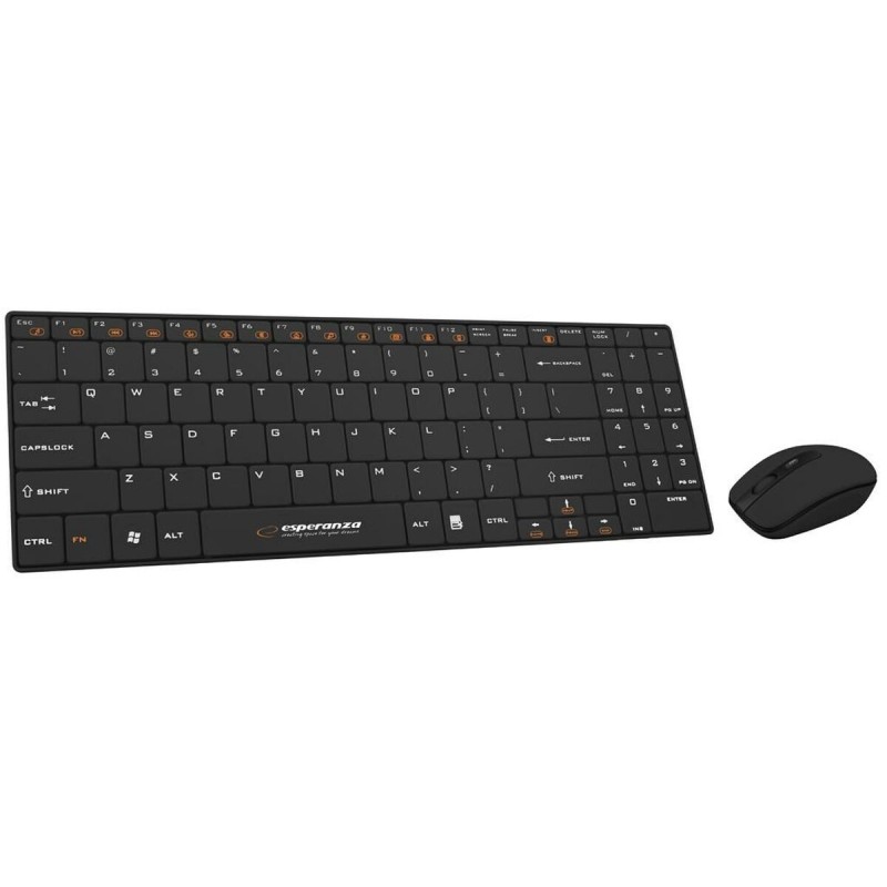 Tastiera e Mouse Esperanza EK122K Nero QWERTY Tastiera e Mouse Esperanza EK122K Nero QWERTY