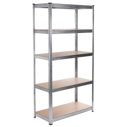 Scaffale Greenblue GB378 180 x 90 x 40 cm Grigio acciaio galvanizzato Legno MDF 75 Kg