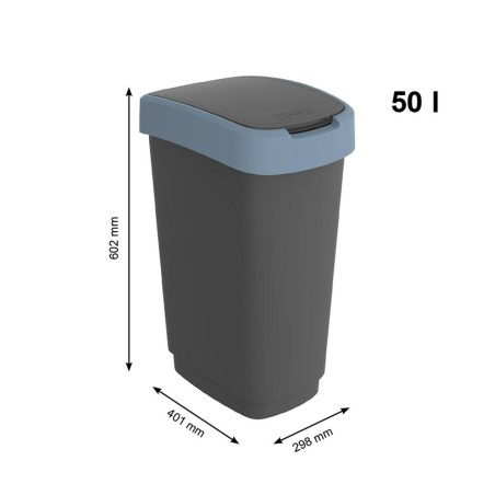 Secchio della spazzatura Rotho Twist Blue Azzurro Plastica 50 L
