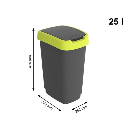 Secchio della spazzatura Rotho Twist Lime Plastica 25 L