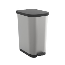 Secchio della spazzatura Rotho Ribo Silver Argento Plastica 35 L