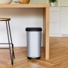 Secchio della spazzatura Rotho Ribo Silver Argento Plastica 35 L