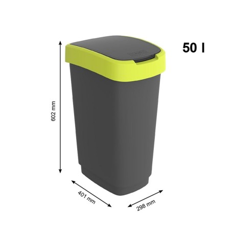 Secchio della spazzatura Rotho Twist Lime Plastica 50 L