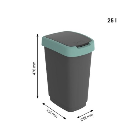Secchio della spazzatura Rotho Twist Green Verde Plastica 25 L