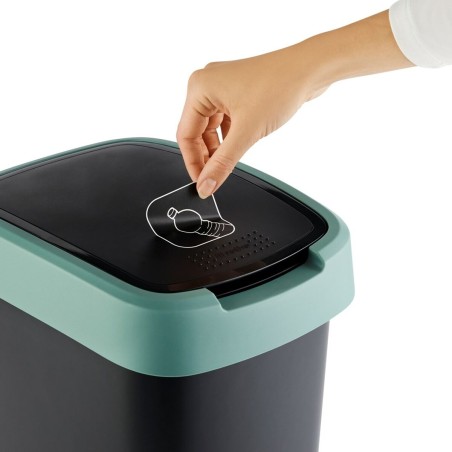 Secchio della spazzatura Rotho Twist Green Verde Plastica 25 L