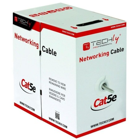 Cavo di Rete Rigido UTP Categoria 5e Techly 025640 Grigio 305 m