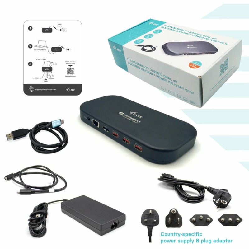 Dockstation i-Tec TB3HDMIDOCKPD Nero Dockstation i-Tec TB3HDMIDOCKPD Nero