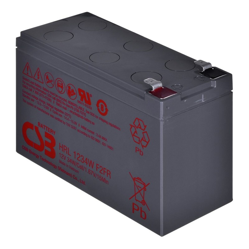 Batteria per Gruppo di Continuità UPS HITACHI CSB HRL1234WF2 9 Ah 12 V Batteria per Gruppo di Continuità UPS HITACHI CSB HRL1234WF2 9 Ah 12 V