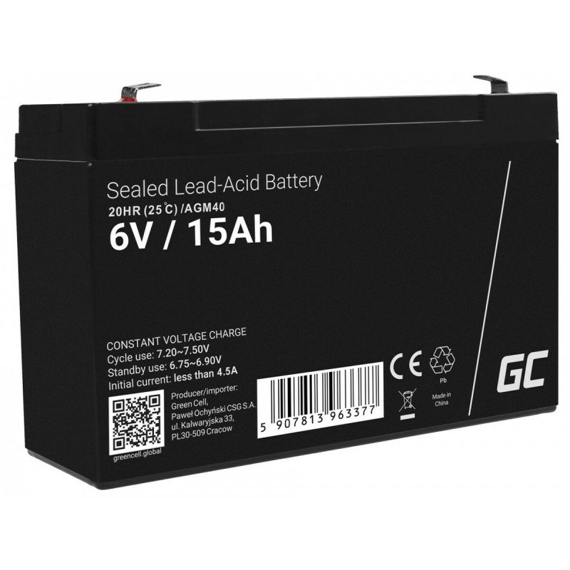 Batteria per Gruppo di Continuità UPS Green Cell AGM40 14000 mAh 6 V Batteria per Gruppo di Continuità UPS Green Cell AGM40 14000 mAh 6 V