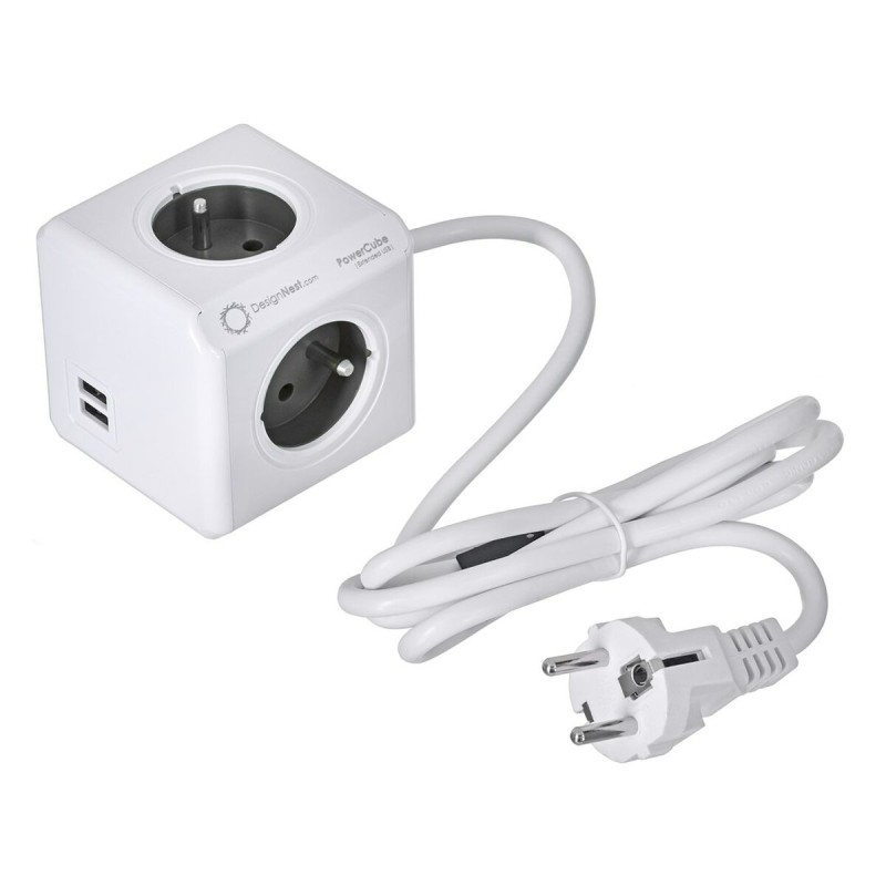 Multipresa Cubo Allocacoc PowerCube Extended USB Type E Nero Secchio (1,5 m) Multipresa Cubo Allocacoc PowerCube Extended USB Type E Nero Secchio (1,5 m)