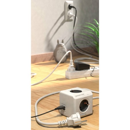 Multipresa Cubo Allocacoc PowerCube Extended USB Type E Nero Secchio (1,5 m)
