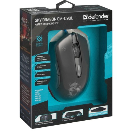 Mouse Gaming Defender GM-090L Nero 3200 DPI