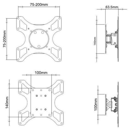 Supporto TV Techly ICA-LCD 2900B 19" 37" 25 kg