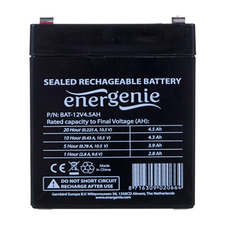 Batteria per Gruppo di Continuità UPS GEMBIRD BAT-12V4.5AH 4500 mAh 12 V
