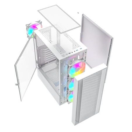 Case computer desktop ATX GEMBIRD Fornax 4000W ARGB Bianco Multicolore