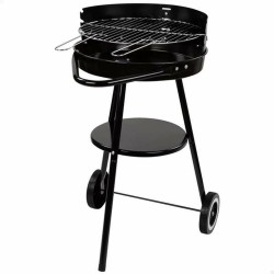 Barbecue a Carboni con Ruote Aktive Textilene 42 x 76,5 cm Nero
