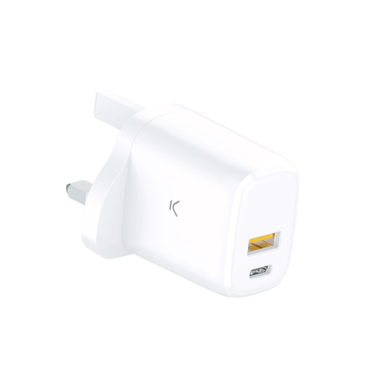 Caricabatterie da Parete KSIX GaN Bianco 20 W Caricabatterie da Parete KSIX GaN Bianco 20 W