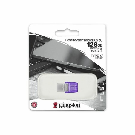 Memoria USB Kingston DataTraveler  microDuo 3C Acciaio 128 GB (1 Unità)