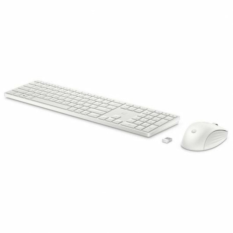 Tastiera e Mouse Wireless HP 4R016AA Bianco Qwerty in Spagnolo Tastiera e Mouse Wireless HP 4R016AA Bianco Qwerty in Spagnolo