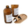 Dispenser di Sapone Home ESPRIT Ambra Naturale Bambù Cristallo 500 ml 7,5 x 7,5 x 20 cm