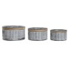 Set di vasi da fiori DKD Home Decor Marrone Grigio Metallo Corda Vintage Consumato 38 x 38 x 21 cm