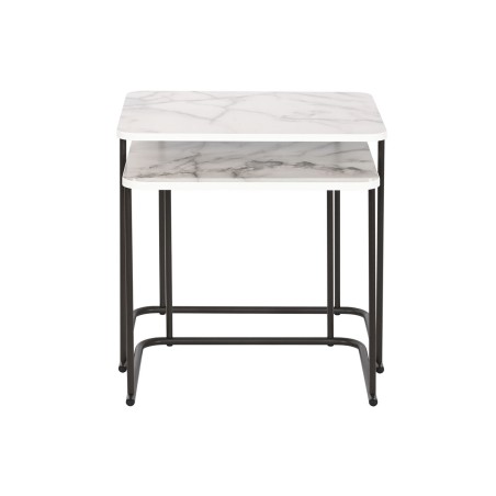 Set di 2 tavoli DKD Home Decor Bianco Nero 51 x 43 x 49 cm
