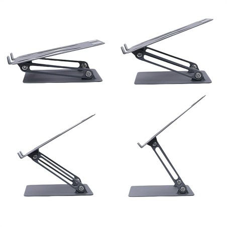 Supporto Pieghevole e Regolabile per PC Portatile Media Tech MT2661 Silicone Alluminio Acciaio al carbonio