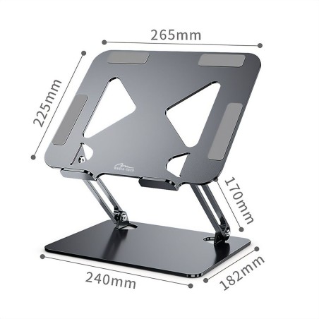 Supporto Pieghevole e Regolabile per PC Portatile Media Tech MT2661 Silicone Alluminio Acciaio al carbonio