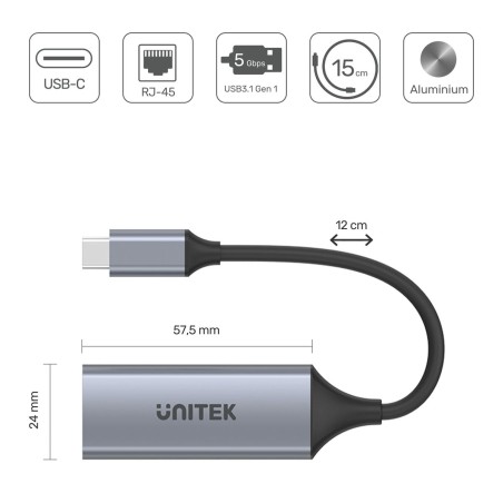 Adattatore USB con Ethernet Unitek U1312A 50 cm