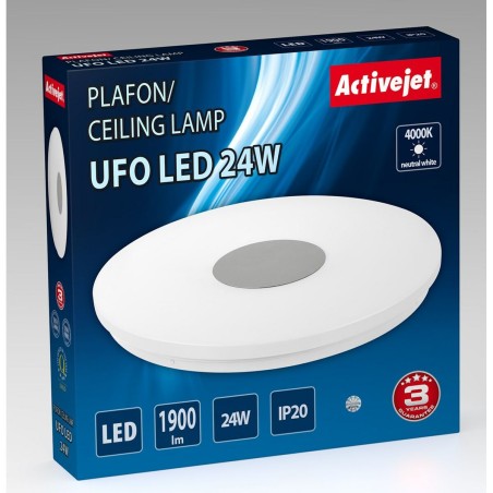 Lampadario Activejet AJE-UFO 24W Bianco Argentato 80 24 W Metallo (4000 K) (1 Unità)