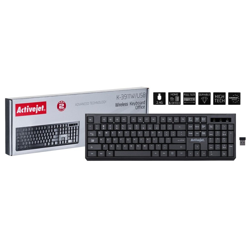 Tastiera Activejet K-3911W Nero QWERTY Tastiera Activejet K-3911W Nero QWERTY