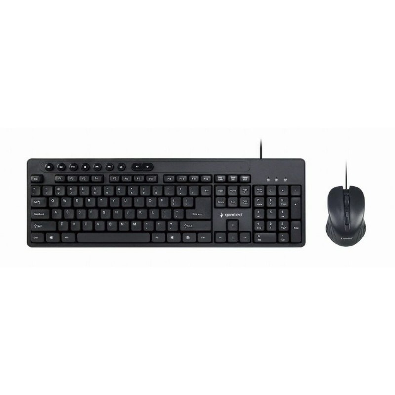 Tastiera e Mouse GEMBIRD KBS-UM-04 Nero Monocromatica QWERTY Qwerty US Tastiera e Mouse GEMBIRD KBS-UM-04 Nero Monocromatica QWERTY Qwerty US