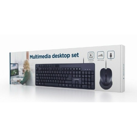 Tastiera e Mouse GEMBIRD KBS-UM-04 Nero Monocromatica QWERTY Qwerty US