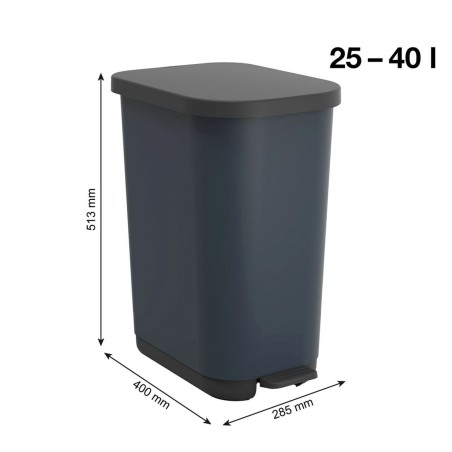 Secchio della spazzatura Rotho Ribo Blue Azzurro Plastica 35 L
