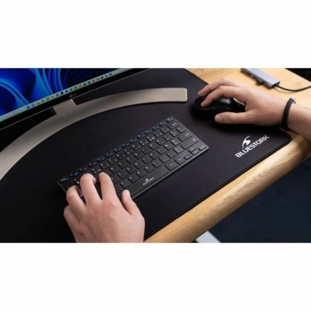 Tastiera e Mouse Bluestork Sans fil Ultra compact Nero