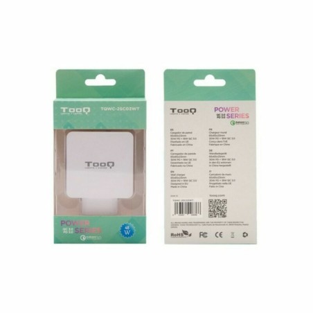 Caricabatterie USB da Parete TooQ TQWC-2SC03WT Bianco 48 W