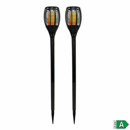 Set di torce solari da giardino Lumi Garden Maity Sun Mini Nero Plastica 70 cm (2 Unità)